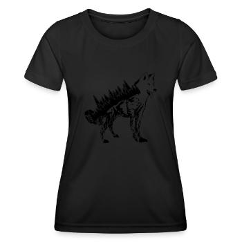 White Shepherd Dog Forest Outdoor Dogs - Women's Functional T-Shirt - black - Front - AI Model Female 172 light (172cm)
