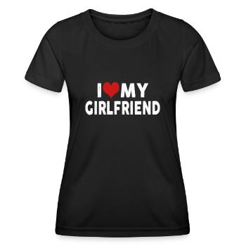 Vintage J’aime ma copine Gf I Heart - T-shirt sport Femme - noir - Devant - AI Model Female 172 light (172cm)