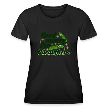Cucumber Cucumbers Pickles - Women's Functional T-Shirt - black - Front - AI Model Female 172 light (172cm)