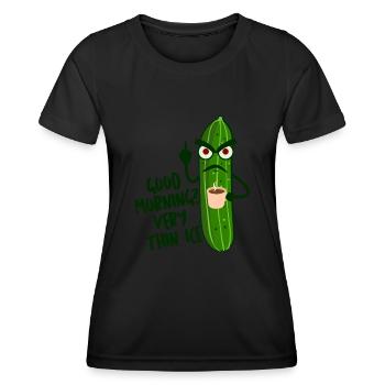 Grumpy Cucumber Cucumbers Pickles - Frauen Funktions-T-Shirt - Schwarz - Vorne - AI Model Female 172 light (172cm)