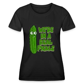 Cucumber Pickle Cucumbers Pickles - Frauen Funktions-T-Shirt - Schwarz - Vorne - AI Model Female 172 light (172cm)