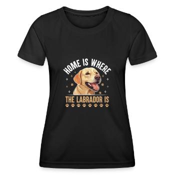 Zuhause Ist, Wo Der Labrador Ist Lab Dog Retriever - Frauen Funktions-T-Shirt - Schwarz - Vorne - AI Model Female 172 light (172cm)
