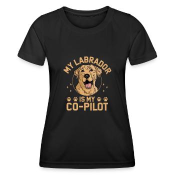 Mon labrador est mon copilote de laboratoire retriever chien Retri - T-shirt sport Femme - noir - Devant - AI Model Female 172 light (172cm)
