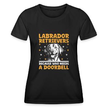 Labrador Retrievers Parce Qui A Besoin D’une Sonnette L - T-shirt sport Femme - noir - Devant - AI Model Female 172 light (172cm)