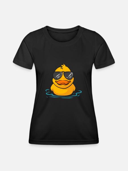 Quietscheentchen Quietscheente Gummiente - Frauen Funktions-T-Shirt - Schwarz