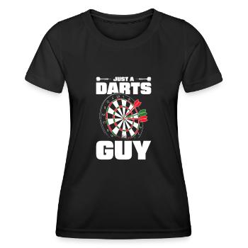 Dart Dartspieler Just A Darts Guy - Frauen Funktions-T-Shirt - Schwarz - Vorne - AI Model Female 172 light (172cm)