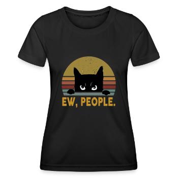Ew, People Black Cat Vintage - Women's Functional T-Shirt - black - Front - AI Model Female 172 light (172cm)