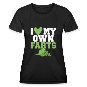 fart farting farting farting - Women's Functional T-Shirt - black - Front - AI Model Female 172 light (172cm)