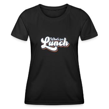 Was gibt es zum Mittagessen? - Frauen Funktions-T-Shirt - Schwarz - Vorne - AI Model Female 172 light (172cm)