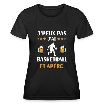 I can't I have basketball aperitif humor gift - Women's Functional T-Shirt - black - Front - AI Model Female 172 light (172cm)
