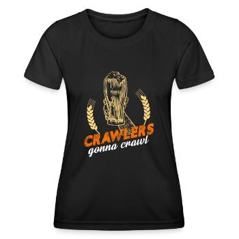 Crawlers going to Crawl Nightlife social Butterfly - Women's Functional T-Shirt - black - Front - AI Model Female 172 light (172cm)