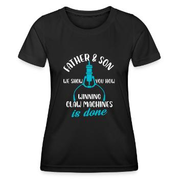Father And Son We Show You How Winning Claw - Frauen Funktions-T-Shirt - Schwarz - Vorne - AI Model Female 172 light (172cm)