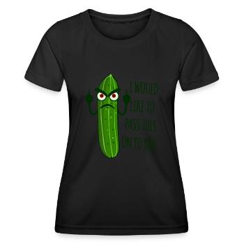 Cucumber Grumpy Misanthrope - Frauen Funktions-T-Shirt - Schwarz - Vorne - AI Model Female 172 light (172cm)