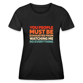 Schwarzer Humor - Frauen Funktions-T-Shirt - Schwarz - Vorne - AI Model Female 172 light (172cm)