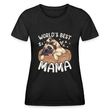 Meilleur maman dormant carlin au monde Mère chiot - T-shirt sport Femme - noir - Devant - AI Model Female 172 light (172cm)