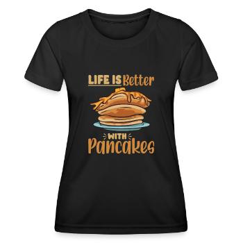 Crêpes Petit-déjeuner Crêpes - T-shirt sport Femme - noir - Devant - AI Model Female 172 light (172cm)
