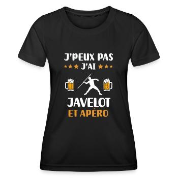 I can't I have Javelin Aperitif Humor Geschenk - Frauen Funktions-T-Shirt - Schwarz - Vorne - AI Model Female 172 light (172cm)
