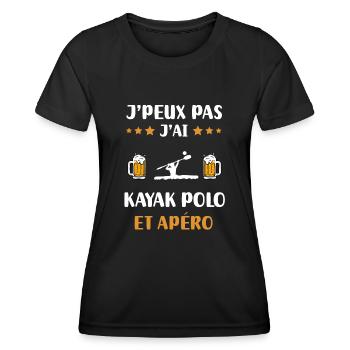Ich kann nicht Ich Kajak Polo Aperitif Humor Geschenk - Frauen Funktions-T-Shirt - Schwarz - Vorne - AI Model Female 172 light (172cm)