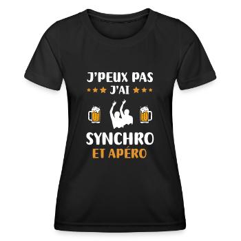 Ich kann keinen Aperitif zum Synchronschwimmen haben - Frauen Funktions-T-Shirt - Schwarz - Vorne - AI Model Female 172 light (172cm)
