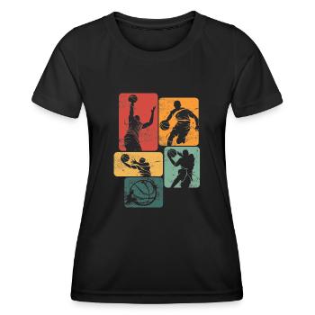 Retro Basketball Player Baller Sport Team Vintage - Women's Functional T-Shirt - black - Front - AI Model Female 172 light (172cm)