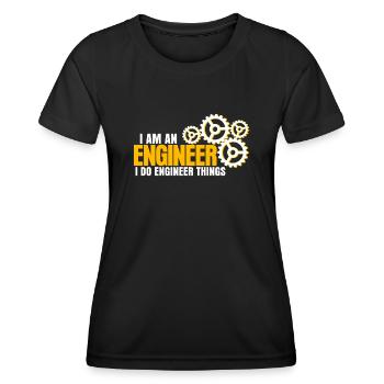 Génie mécanique - T-shirt sport Femme - noir - Devant - AI Model Female 172 light (172cm)