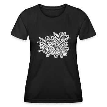 Orchidées Fleurs Orchidée - T-shirt sport Femme - noir - Devant - AI Model Female 172 light (172cm)