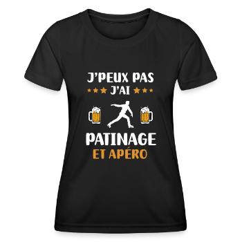 I can't I skate aperitif humor gift - Women's Functional T-Shirt - black - Front - AI Model Female 172 light (172cm)