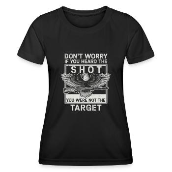 Hörte den Schuss, nie den Ziel-Scharfschützen - Frauen Funktions-T-Shirt - Schwarz - Vorne - AI Model Female 172 light (172cm)