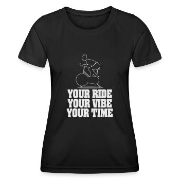 Votre balade Votre vibe Votre temps - T-shirt sport Femme - noir - Devant - AI Model Female 172 light (172cm)