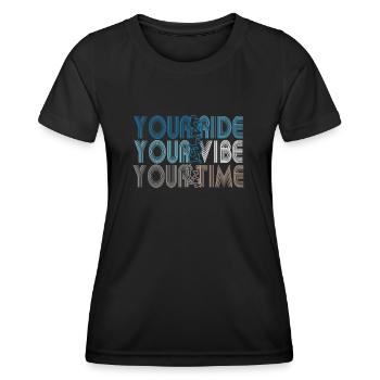 Votre balade Votre vibe Votre temps - T-shirt sport Femme - noir - Devant - AI Model Female 172 light (172cm)