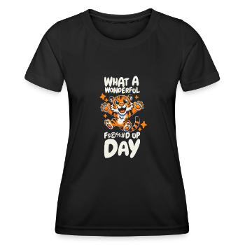 Tiger Fucked Up Day - Women's Functional T-Shirt - black - Front - AI Model Female 172 light (172cm)