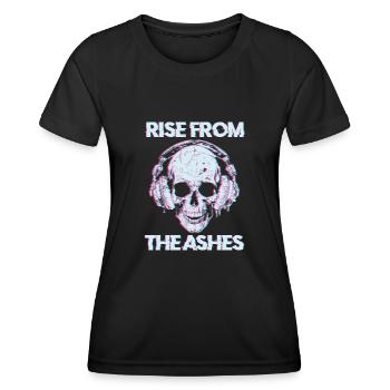 Crâne Techno Raver - T-shirt sport Femme - noir - Devant - AI Model Female 172 light (172cm)
