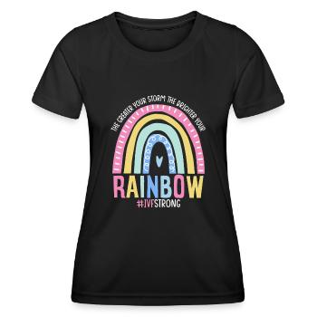 Plus votre tempête est grande, plus votre arc-en-ciel est brillant - T-shirt sport Femme - noir - Devant - AI Model Female 172 light (172cm)