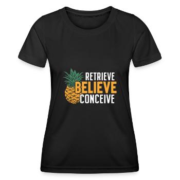 Récupérer Croire Concevoir Drôle FIV Ananas - T-shirt sport Femme - noir - Devant - AI Model Female 172 light (172cm)