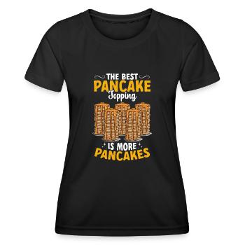 Pancake Frühstück Pfannkuchen - Frauen Funktions-T-Shirt - Schwarz - Vorne - AI Model Female 172 light (172cm)