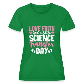 L’amour, la foi et un peu de science, la FIV drôle - T-shirt sport Femme - vert - Devant - AI Model Female 172 dark (172cm)