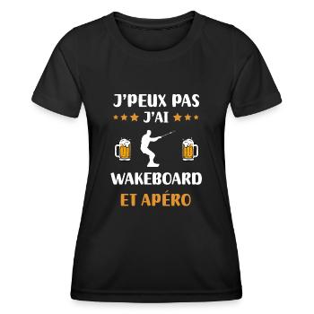 je peux pas j'ai wakeboard apéro humour cadeau - T-shirt sport Femme - noir - Devant - AI Model Female 172 light (172cm)