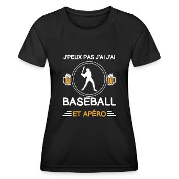 Ich kann nicht haben Baseball Aperitif Baseball - Frauen Funktions-T-Shirt - Schwarz - Vorne - AI Model Female 172 light (172cm)