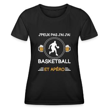 I can't I have basketball aperitif basketball basketball player - Women's Functional T-Shirt - black - Front - AI Model Female 172 light (172cm)