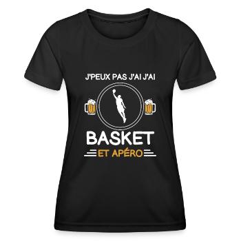 I can't I have basketball aperitif basketball player - Women's Functional T-Shirt - black - Front - AI Model Female 172 light (172cm)