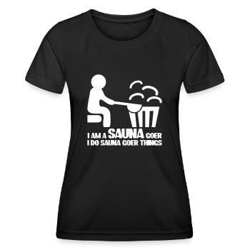 Sauna Spa Bien-être - T-shirt sport Femme - noir - Devant - AI Model Female 172 light (172cm)