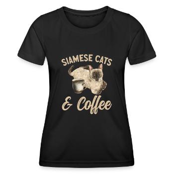 Siamese Cat Siamese Cat - Women's Functional T-Shirt - black - Front - AI Model Female 172 light (172cm)