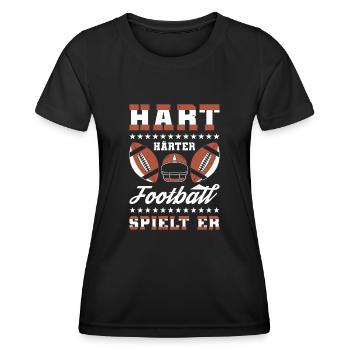 American Football - Frauen Funktions-T-Shirt - Schwarz - Vorne - AI Model Female 172 light (172cm)