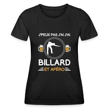 I can't I have billiards apéro billard billiards - Women's Functional T-Shirt - black - Front - AI Model Female 172 light (172cm)