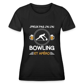 je peux pas j'ai bowling apéro bouliste - T-shirt sport Femme - noir - Devant - AI Model Female 172 light (172cm)