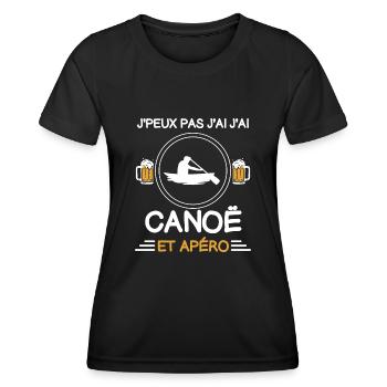 je peux pas j'ai canoë apéro canoéiste - T-shirt sport Femme - noir - Devant - AI Model Female 172 light (172cm)