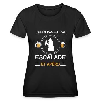 I can't I climbed aperitif climber - Women's Functional T-Shirt - black - Front - AI Model Female 172 light (172cm)