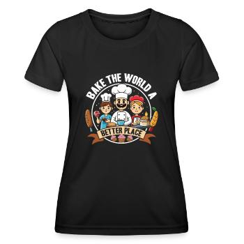 Mieux faire vivre le monde - T-shirt sport Femme - noir - Devant - AI Model Female 172 light (172cm)