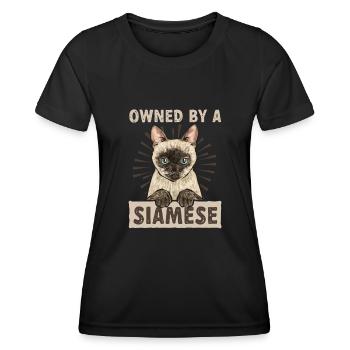 Siamese Cat Siamese Cat - Women's Functional T-Shirt - black - Front - AI Model Female 172 light (172cm)