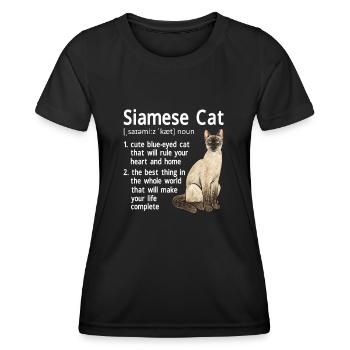Chat siamois Chat siamois - T-shirt sport Femme - noir - Devant - AI Model Female 172 light (172cm)